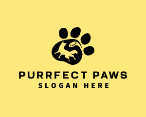 Dog Paw Frisbee logo design
