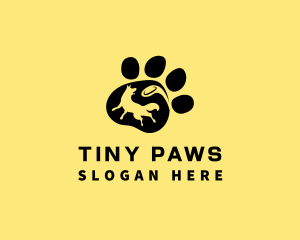 Dog Paw Frisbee logo design