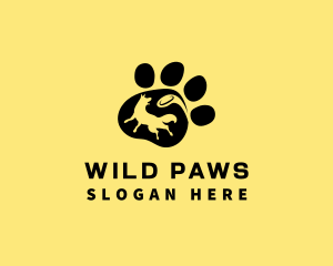 Dog Paw Frisbee logo design