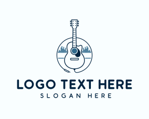 Sound Waves - Acoustic Guitar Concert logo design