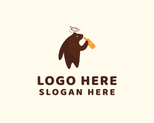 Wildlife - Booze Drunk Bear logo design