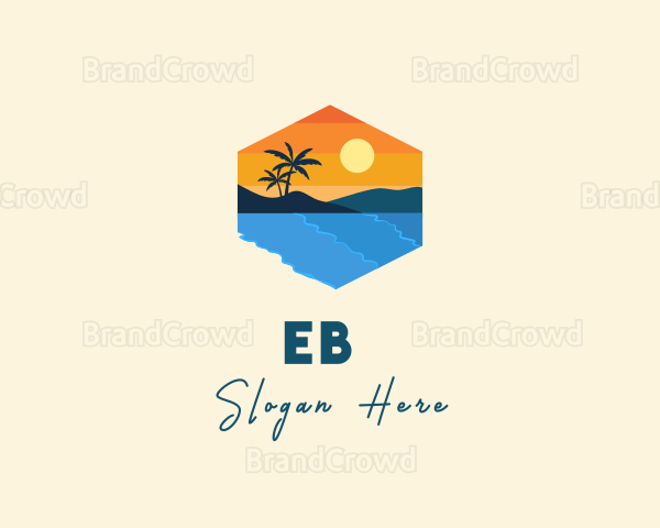 Beach Travel Getaway Logo