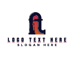 Drainage - Pipe Wrench Plumbing logo design