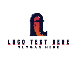 Pipe Fitter - Pipe Wrench Plumbing logo design