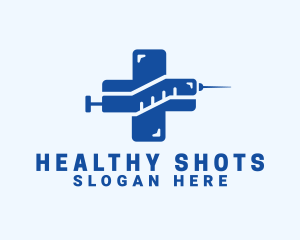 Medical Vaccine Syringe logo design