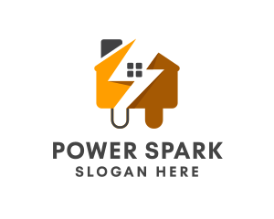 Electric - House Electrical Plug logo design