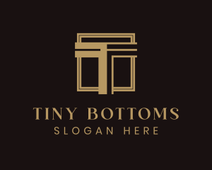 Luxury Column Square Letter T logo design