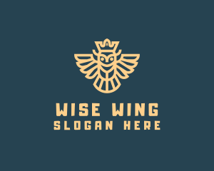 Crown Owl Wings logo design