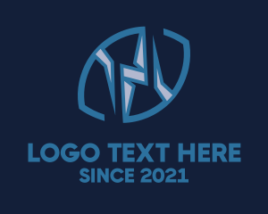 American - Blue Lightning Football logo design