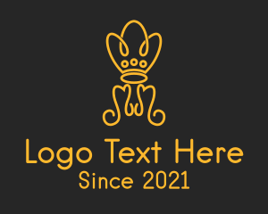 Chair - Golden Luxury Crown Chair logo design