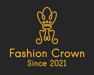 Golden Luxury Crown Chair logo design