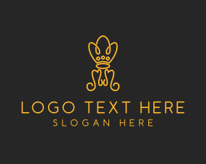 Throne - Golden Luxury Crown Chair logo design