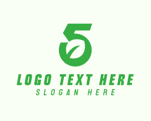 Skin Care - Modern Leaf Number 5 logo design