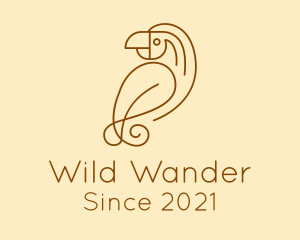 Brown Wild Parrot  logo design