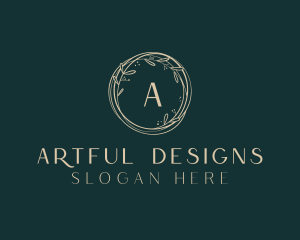 Aesthetic Leaf Wreath logo design