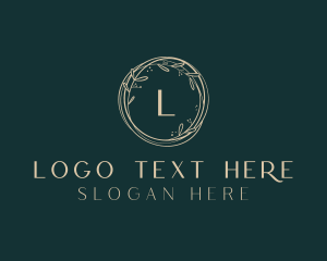 Home Decor - Aesthetic Leaf Wreath logo design