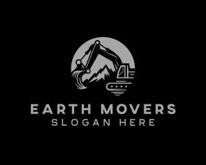 Mountain Excavator Machinery  logo design