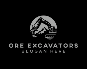 Mountain Excavator Machinery  logo design