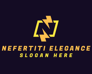 Electric Voltage Letter N logo design