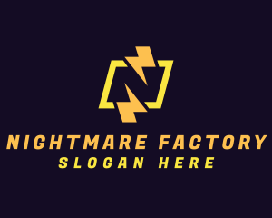 Electric Voltage Letter N logo design