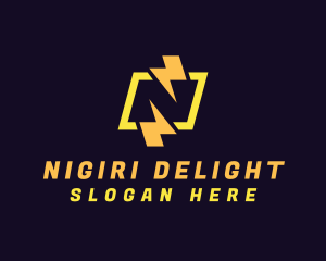 Electric Voltage Letter N logo design