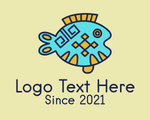 Fish - Tribal Fish Drawing logo design