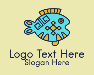 Tribal Fish Drawing  Logo