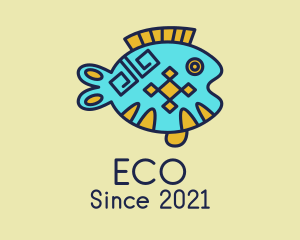Piranha - Tribal Fish Drawing logo design