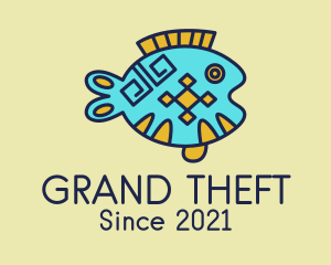 Native - Tribal Fish Drawing logo design
