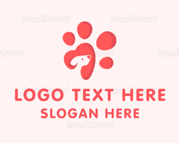 Dog Paw Heart Logo