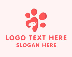 Doggy - Dog Paw Heart logo design