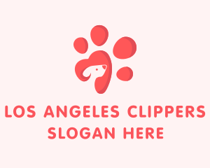 Pet Care - Dog Paw Heart logo design