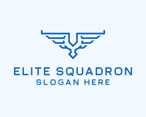 Squadron - Aviation Wings Crest logo design