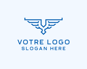 Courier - Aviation Wings Crest logo design