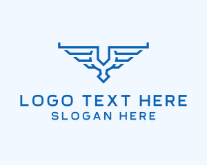 Air Courier - Aviation Wings Crest logo design
