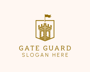 Gate - Tower Flag Shield logo design