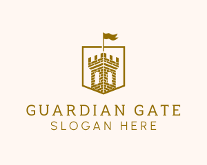 Gate - Tower Flag Shield logo design