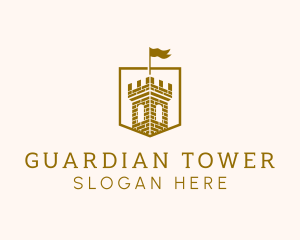 Watchtower - Tower Flag Shield logo design