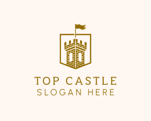 Tower Flag Shield logo design