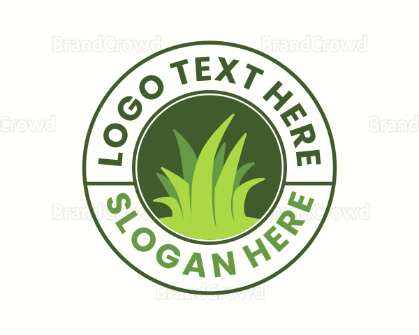 Green Grass Badge Logo
