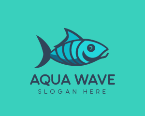 Blue Green Aquatic Fish logo design