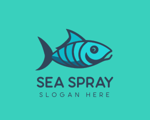 Blue Green Aquatic Fish logo design