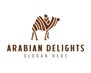 Mosaic Stripe Camel logo design