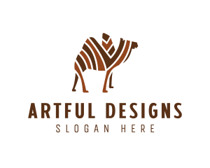 Mosaic Stripe Camel logo design