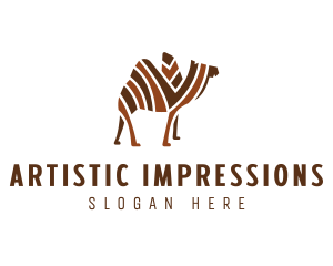 Mosaic Stripe Camel logo design