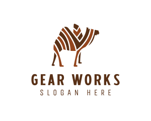 Mosaic Stripe Camel logo design