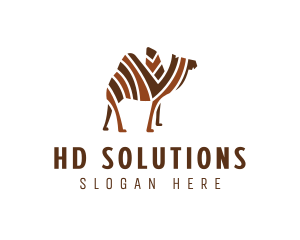 Mosaic Stripe Camel logo design