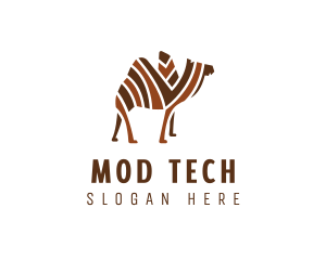 Mosaic Stripe Camel logo design