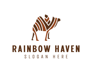 Mosaic Stripe Camel logo design