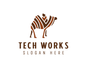 Mosaic Stripe Camel logo design